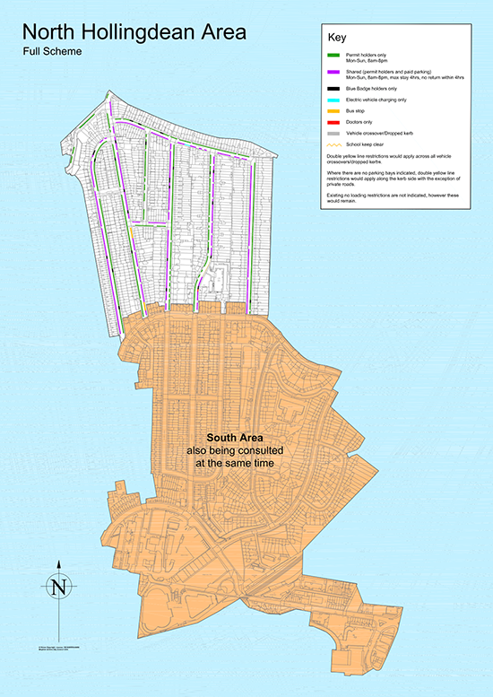Proposed Controlled Parking Zone Map for the North area of Hollingdean